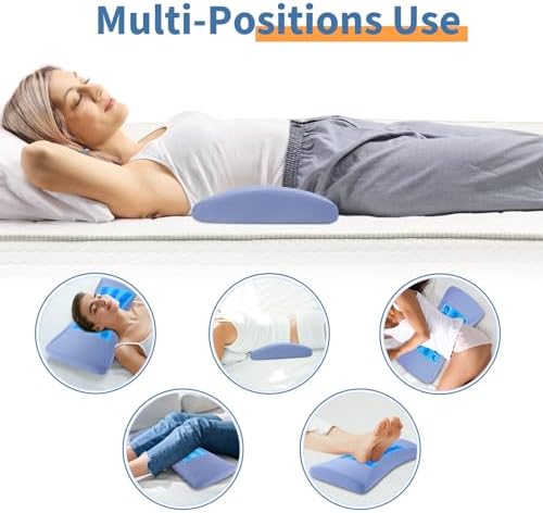 Lumbar Support Pillow for Bed Relief Lower Back Pain with Cooling Gel: Sciatica Lower Back Pillow for Sleeping-Memory Foam Waist Pillow for Side/Back/Stomach Sleepers-Bed Rest Pillow for Car, Sofa - Image 3