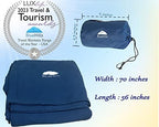 BlueHills Ultra Compact Travel Blankets Value Pack of 3 - Airplane Traveling Essentials Soft Flight Blanket Throw in a Bag Travel Gift – Peacock Teal, Black and Navy Blue - Image 4
