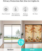 Window Privacy Film Frosted, Thanksgiving Gnomes Non-Adhesive Static Cling Window Tint, Fall Orange Pumpkin Maple Leaves Insulated Windows Frosted Films for Living Room, 35.4 x 78.7 Inches - Image 6