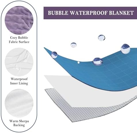 Waterproof Blanket for Pet Bed Couch Sofa Car, 50"x60", Dusty Purple - Image 3