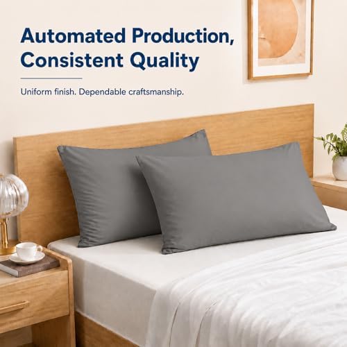 ZPECC Bulk Grey Pillow Cases King Size 24 Pack with Envelope Closure - Image 3