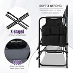 Tall Folding Directors Chair with Side Table 30.71" Seat Height Foldable Camping Chair Bar Stool for Makeup Artist Face Painting with Footrest and Storage Pocket Supports 350LBS - Image 6