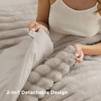 Bedsure 2-in-1 Comforter Set, Detachable Blanket, Beige Oversized Queen - Image 5