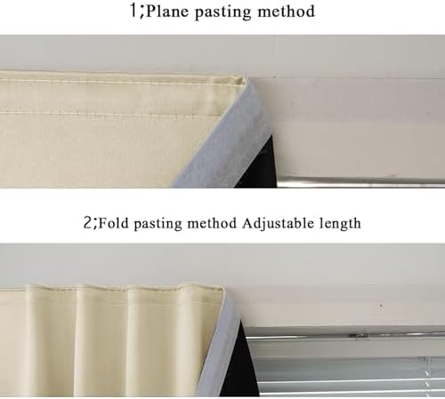 AJAZZ 100% Blackout Shades Window Cover Self Adhesive Curtains Sticky Curtain Portable Easy Open Black Out Curtains for Bedroom Living Room No Drilling (Beige, 59" W x 72" L 1 Panel) - Image 4