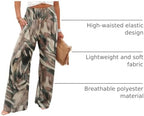 Angerella Womens Elastic High Waisted Palazzo Pants Casual Wide Leg Long Lounge Pant Trousers with Pocket - Image 4