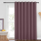 NICETOWN Blackout Dry Rose Sliding Door Curtains 84 inches Long - Grommet Thermal Insulated Patio Door Drape Room Darkening Sound Reducing Window Treatment for Girls Room (W100 x L84, 1 Panel) - Image 2