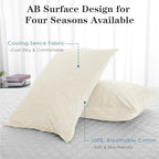CHOSHOME Cooling Pillow Cases Zipper Pillow Covers Q-Max > 0.45 Zippered Pillowcases for Hot Sleepers, Soft, Breathable, Skin-Friendly, 4 Pack (Queen, 20"x30", Beige) - Image 2