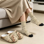 House Slipper and Socks Set for Women Warm Comfy Fuzzy Slipper with Crew Socks Plush Fuzzy Slippers for Indoor - Image 4