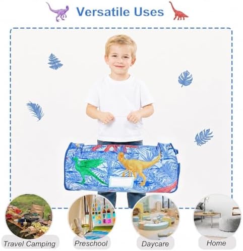 Viviland Toddler Nap Mat with Pillow and Minky Blanket, Rolled Large Sleeping Mat for Boys, Kids Slumber Bag Nap Mat for Preschool, Daycare, Kindergarten, Travel Camping - Dinosar Adventure - Image 6