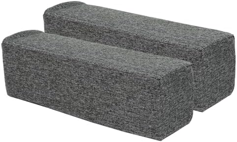 2 Pack Couch Arm Rest Pillow, 6''x6''x20'' Linen Cover, High Density Foam Armrest Cushion, Removable & Washable Elbow Support for Sofa, Bed, and Armchair (Dark Grey) by MMuteTouch