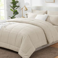 CozyLux Oversized King Comforter Set Beige - 7 Pieces Bed in a Bag by CozyLux