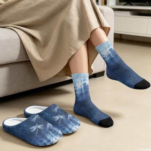 Fuzzy Slipper with Socks for Women Slip On House Slipper and Socks Set Cozy Fuzzy Slippers for Indoor - Image 4