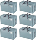 VENO 6 Pack Extra Large Heavy Duty Moving Bags with Wide Opening & Reinforced Handles, Reusable Storage Tote Bags with Strong Zippers for Clothes, College Dorm Essentials & Moving Supplies by Veno
