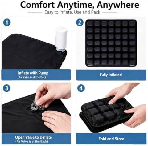 Inflatable Travel Airplane Seat Cushion with Air Pump for Long Flights - Image 3