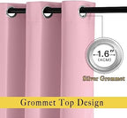 NICETOWN Blackout Curtains 84 Inch Length, Thermal Insulated Curtains for Bedroom Grommet Energy Saving Room Darkening Drapes for Living Room Window, 1 Panel, Rouge Pink, 66" W x 102" L - Image 4