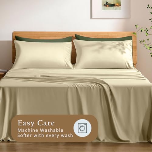 TOSMO Luxury Pillow Case Set of 2 - Cooling Viscose Derived from Bamboo - Oeko-TEX, Breathabl Silky Soft Pillow Cases with En100% Viscose Derived from Bamboovelope Closure (Queen / 20x30, Dune) - Image 7