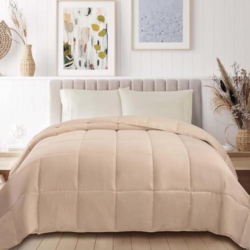 SUPERIOR All Season Reversible Down Alternative Comforter, Twin, Ivory - Image 2