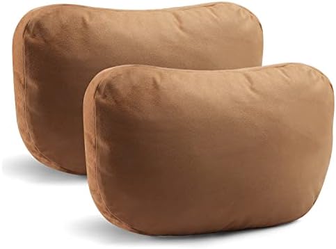 2Pcs Car Neck Pillows for headrests,for Travel Interior Accessories and Suede Support Head Pillows，Balance Neck Pillow Designed to Relieve Neck Pain and Muscle Tension.(Brown) by Jachenyue