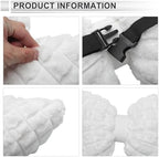 Car Headrest Pillow Ergonomic Comfortable Neck Support Pillow Car Seat Headrest Plush Memory Foam Adjustable Width White 2 Pc for Driving Travel - Image 3