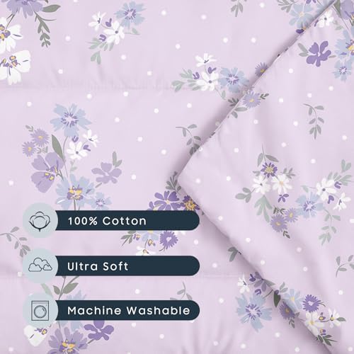 Wake In Cloud - Cot Nap Mat with Pillow and Blanket, 100% Cotton Fabric, for Toddler Kids Girls Ages 3 Plus in Daycare Kindergarten Preschool with Elastic Corner Straps, Floral Flowers - Image 6