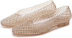 Jelly Flats for Women Jelly Sandals Low Heel Jellies Shoes Clear Pumps by KysBloes