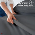 ARlinen 4 Piece RV Bunk Sheets 42 x 80, 10-Inch Deep Mattress, Dark Grey - Image 4