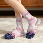 Fuzzy Slipper with Socks for Women Slip On House Slipper and Socks Set Cozy Fuzzy Slippers for Indoor - Image 2