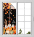 Window Privacy Film Frosted, Thanksgiving Gnomes Static Cling Door Window Covering, Fall Pumpkin Maple Leaves Black UV Blocking Windows Film for Office, Hotel, Bedroom, 29.5 x 78.7 Inches by Unknown
