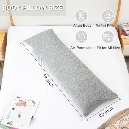 1 MIDDLE ONE Body Pillow, Cooling Memory Foam Body Pillows for Adults Sleeping, Long Pillow for Bed, Big Large Firm Full Body Pillow for Side Sleeper, 20x54 Inch, Cooling Grey - Image 4