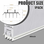 Pushglossy 1 Pcs Door Bottom Seal with Vinyl Fins Threshold Strip,White - Image 2