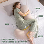QUEEN ROSE Body Pillow for Side Sleeper, Cooling S Shaped Hug Pillow, Ivory - Image 3