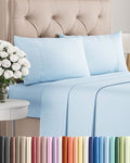 Twin 4 Piece Bed Sheet Set - Comfy, Breathable & Cooling Sheets - Baby Blue by CGKUnlimited