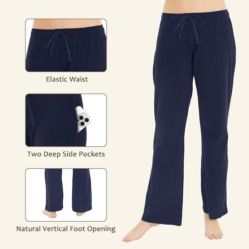 U2SKIIN 2 Pack Pajama Pants for Women Soft, Cotton Comfortable Womens Lounge Lightweight Sleep Pj Bottoms - Image 2