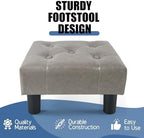 BRIAN & DANY Small Foot Stool, Leather Foot Stools with Legs, Stable Small Footstool for Living Room, Charcoal Gray - Image 4