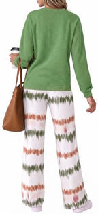 Two Piece Lounge Sets for Women Wide Leg Pant Matching Sets with Pockets - Image 4