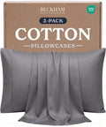 Beckham Hotel Collection King Pillow Cases Set of 2, Cool Touch Sateen Pillowcases, 500TC Cotton, Silky Smooth & Soft, Open End, Dark Gray by Unknown