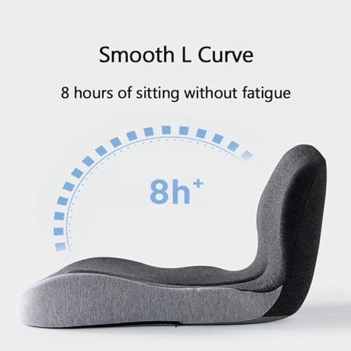 Orthopedic Cushion L-Shaped Memory Foam Seat Cushion, Ergonomic Office Chair Cushion with Lumbar Support for Desk, Car, Wheelchair (C-Black Grey) - Image 3