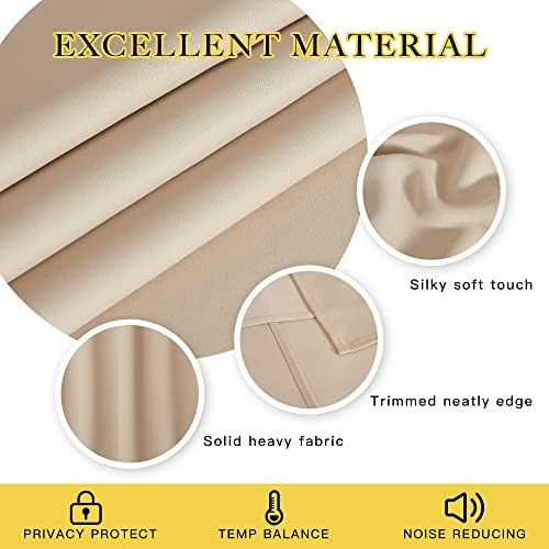 NICETOWN Extra Wide Patio Door Curtain - Energy Smart & Noise Reducing Grommet Thermal Insulated Wide Width Drapes, Sliding Door Curtain for Guestroom(Biscotti Beige, W100 x L84) - Image 3