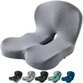 Orthopedic Cushion Seat Cushion,L-Shaped Lumbar Support,Breathable,Design for Office Chair,Car,Wheelchair Ergonomic Non Slip MemoryFoam Seat Skin with Back Support (Light Grey-a) by Unknown