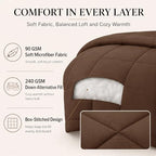 CozyLux Oversized Queen Comforter Set Brown - 7 Pieces Bed in a Bag - Image 3