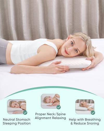 Thin Pillow 2.75" Memory Foam Ultra Slim Pillow for Stomach and Back Sleepers Soft Yet Supportive Flat Stomach Sleeper Pillows - Image 3