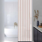 Window Privacy Film Frosted, Red Striped Reusable Static Cling Window Tints, Modern Stripes Farmhouse Simples Rustic Heat Control Windows Films for Offices, Balcony, 29.5 x 118 Inches - Image 3