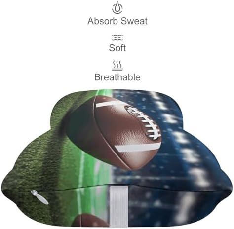 Football and Grass Car Neck Pillows 2 Pack Removable Ergonomic Cervical Support Pillow Fashion Cozy Bone Shaped Pillows Soft Car Headrest Pillow for Office Airplane Most Car - Image 4