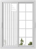 Window Privacy Film Frosted, Black Striped Vintage Reusable Static Cling Window Tints, Farmhouse Lines Rustic Minimalist Heat Control Windows Films for Offices, Balcony, 29.5 x 118 Inches by Unknown
