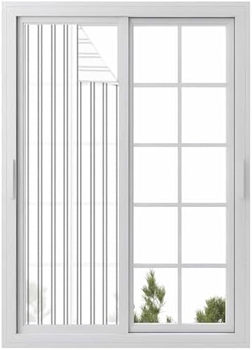 Window Privacy Film Frosted, Black Striped Vintage Reusable Static Cling Window Tints, Farmhouse Lines Rustic Minimalist Heat Control Windows Films for Offices, Balcony, 29.5 x 118 Inches by Unknown