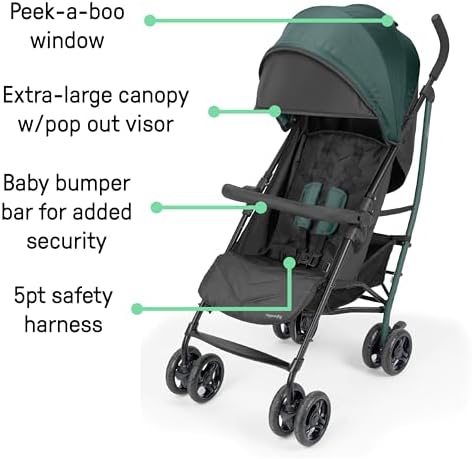 3Dlite Jewel Convenience Stroller – Lightweight Folding Stroller with Car Seat Compatibility, Extra-Large Canopy & Storage - Image 3