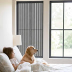 Window Privacy Film Frosted, Grey Striped Static Cling Door Window Covering, Farmhouse Stripes Modern Vintage UV Blocking Windows Film for Office, Hotel, Bedroom, 29.5 x 78.7 Inches - Image 2