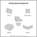 Madison Park Essentials King Comforter Set, Floral Bed in a Bag Purple 9PC - Image 5