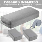 4 Pcs Yoga Bolster Pillow Blocks with Strap Set - Image 3