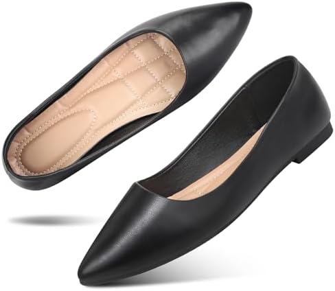 KUNWFNIX Women's Ballet Flats Foldable Classic Crown Rhinestone Slip On Bowknot PU Leather Faux Suede Pointed Toe Comfort Flat Casual Dress Shoes by KUNWFNIX